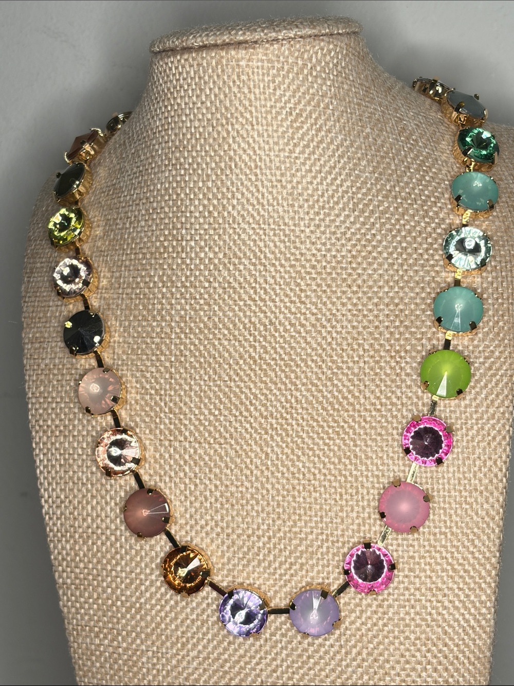 Multicolor Round Crystal Statement Necklace - Women Jewelry